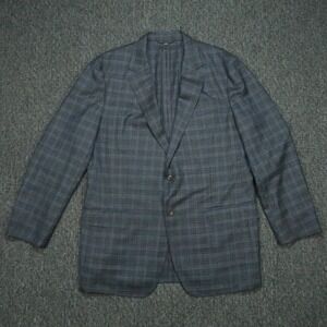 Bonobos Blazer Mens 44L Blue Plaid Lanificio Wool Sport Coat Jetsetter